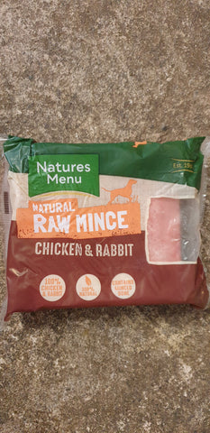 NM Minced Chicken and Rabbit Natures Menu 400g code rab