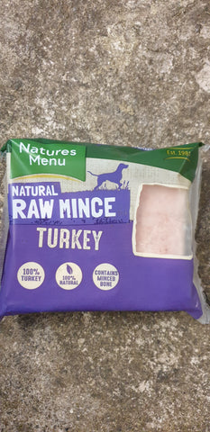 NM  Minced Turkey portions natures menu 400g  sku tur