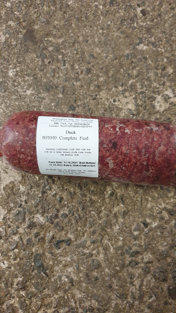 Raw Minced DUCK Complete 80/10/10 Birmingham Raw Pet Foods 454g Raw To Go