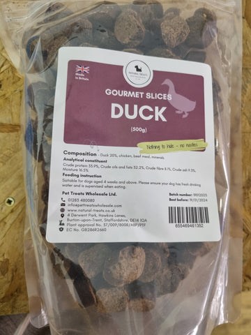 Natural Treats - DUCK Gourmet Slices Training Treats (500g)