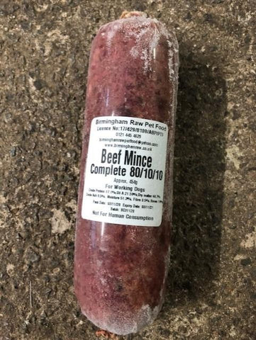 Raw Minced BEEF Complete 80/10/10 Birmingham Raw Pet Foods 454g