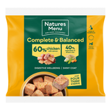 NATURES MENU RAW MEALS  60/40 CHICKEN WITH SALMON, VEGETABLES AND BROWN RICE 500G FOR ADULT DOGS