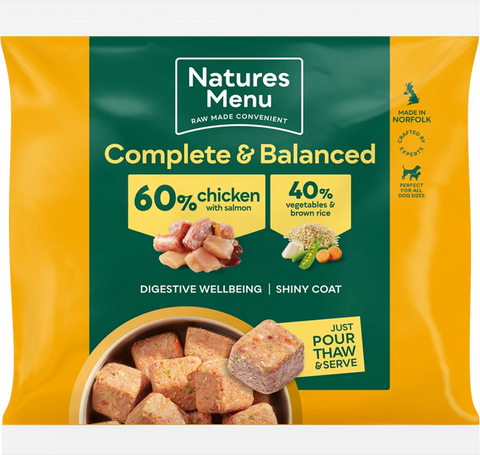 Natures Menu Nuggets 60/40 Chicken With Salmon, Vegetables And Brown Rice 1kg NMNCV