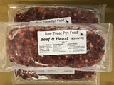 RT Minced Beef and Heart Raw Treat Pet Food 500g