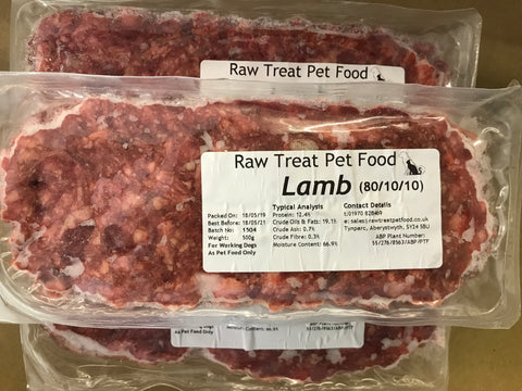 RT Minced LAMB Raw Treat Pet Food 500g