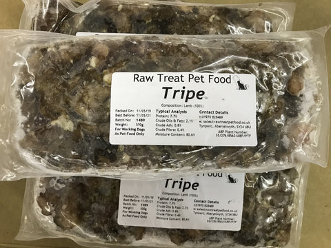RT Minced Tripe (LAMB) Raw Treat Pet Food 500g