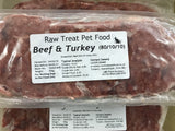 RT Minced BEEF and TURKEY  Raw Treat Pet Food 500g